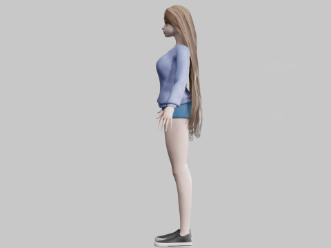 Pretty cute Woman V31724 3D Modell