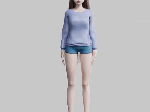 Pretty cute Woman V31724 3D Modell