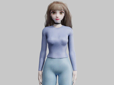 Hübsche Standardfrau V36504 3D Modell