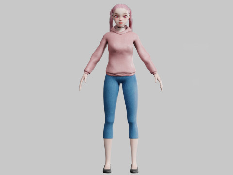 Pretty stylized woman V23669 3D मॉडल