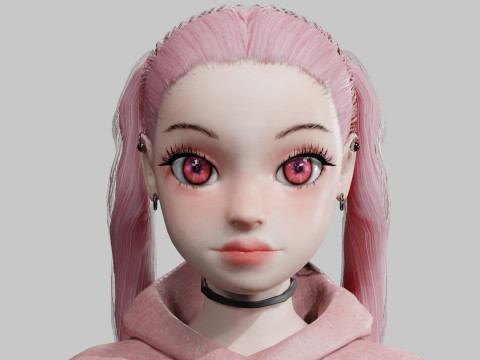 Pretty stylized woman V23669 3D मॉडल