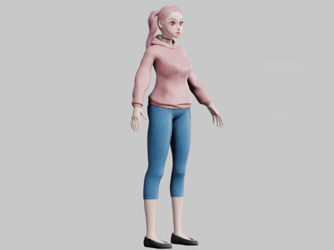 Pretty stylized woman V23669 3D मॉडल