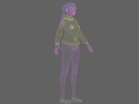 Pretty stylized woman V23669 3D मॉडल
