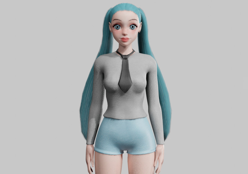 Pretty teen Woman V22934 3D Model .c4d .max .obj .3ds .fbx .stl .blend