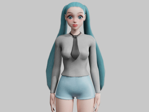 Pretty teen Woman V22934 3D Model