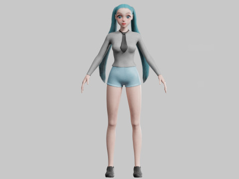 Pretty teen Woman V22934 3D Model