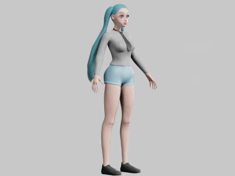 Pretty teen Woman V22934 3D Model