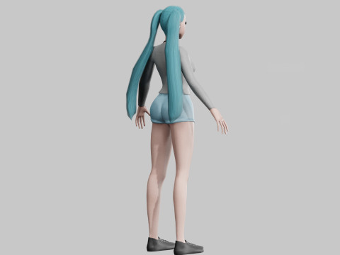 Pretty teen Woman V22934 3D Model