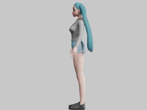 Pretty teen Woman V22934 3D Model