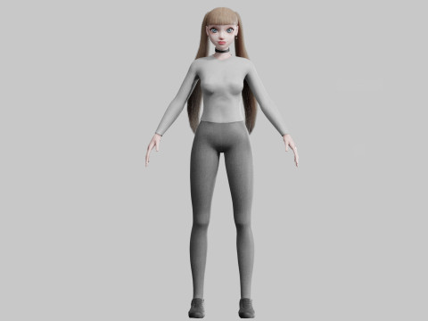 Pretty Young woman V24061 3D 模型