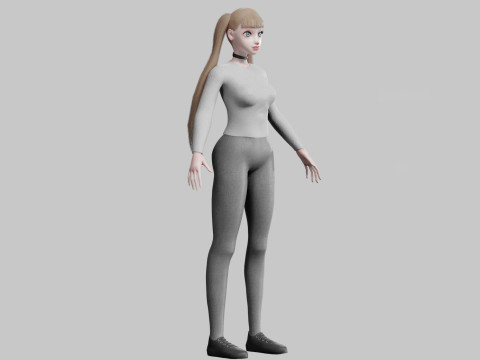 Pretty Young woman V24061 3D 模型