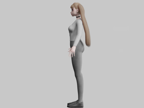 Pretty Young woman V24061 3D 模型
