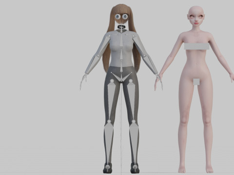 Pretty Young woman V24061 3D 模型