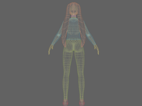 Pretty Young woman V24061 3D 模型