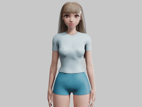 Standard cute Woman V28924 3D मॉडल