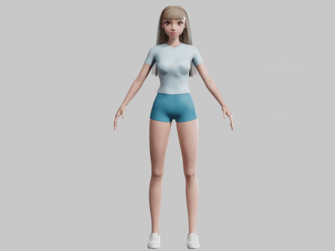 Standard cute Woman V28924 3D Модель