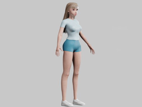 Standard cute Woman V28924 3D Модель