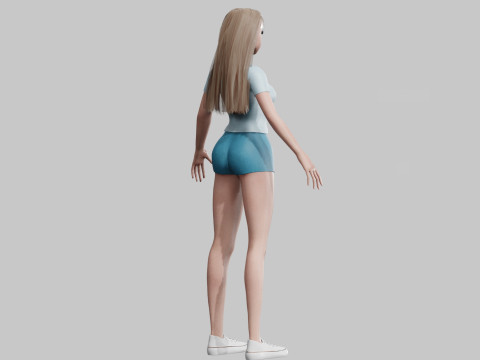 Standard cute Woman V28924 3D Модель