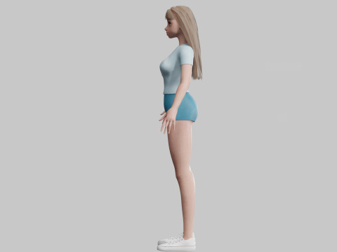 Standard cute Woman V28924 3D Модель