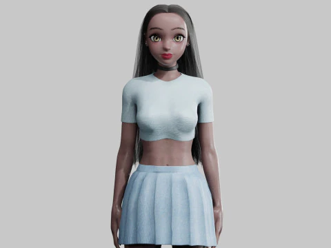 Wanita lucu bergaya V28846 Model 3D