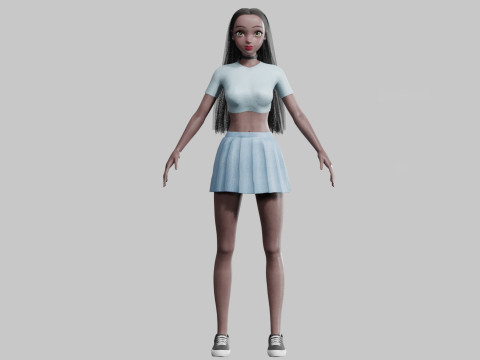 Stylized cute Woman V28846 3D Modell