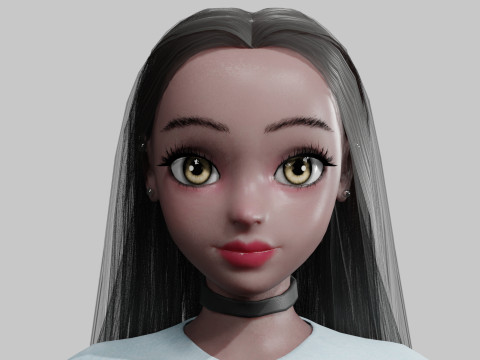 Stylized cute Woman V28846 3D Modell