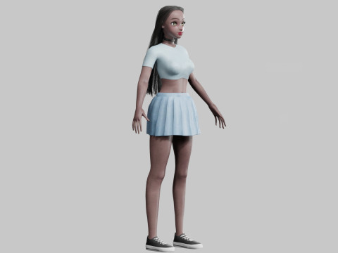 Stylized cute Woman V28846 3D Modell