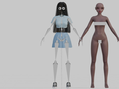 Stylized cute Woman V28846 3D Modell