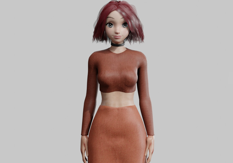 Stylized Pretty Woman V31613 Modello 3D .c4d .max .obj .3ds .fbx .stl .blend