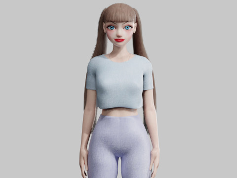 Sweet cute Woman V21220 3D Model