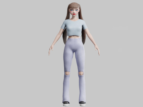 Sweet cute Woman V21220 3D Model