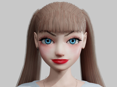 Sweet cute Woman V21220 3D Model