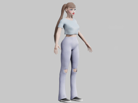 Sweet cute Woman V21220 3D Model