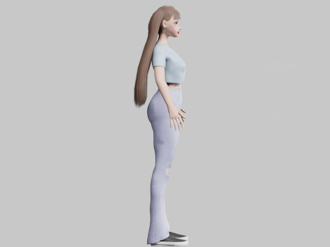 Sweet cute Woman V21220 3D Model