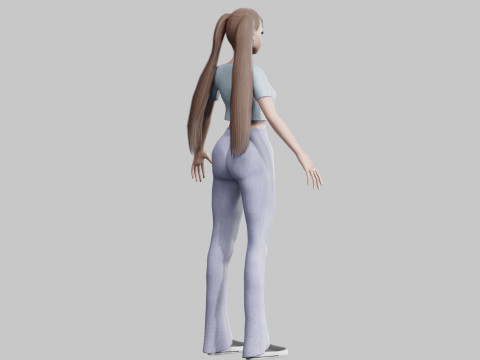 Sweet cute Woman V21220 3D Model