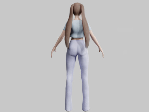 Sweet cute Woman V21220 3D Model