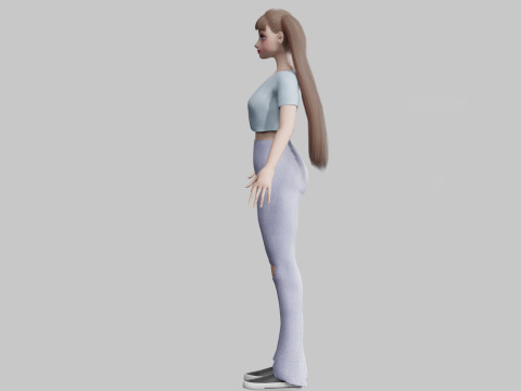 Sweet cute Woman V21220 3D Model