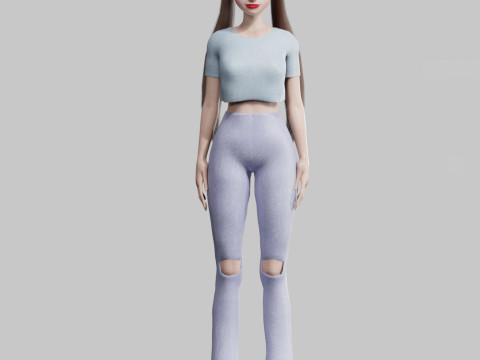 Sweet cute Woman V21220 3D Model