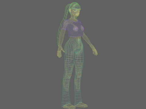 Sweet cute Woman V21220 3D Model