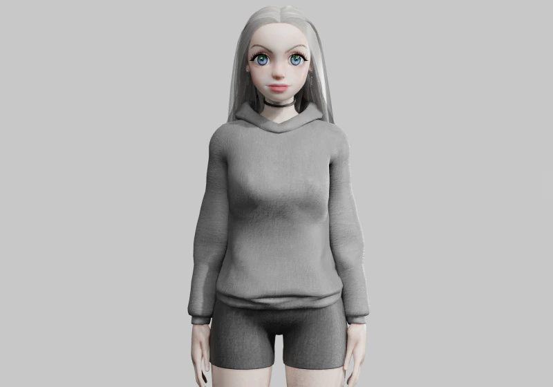 Teen cute Woman V33349 3D Model .c4d .max .obj .3ds .fbx .stl .blend