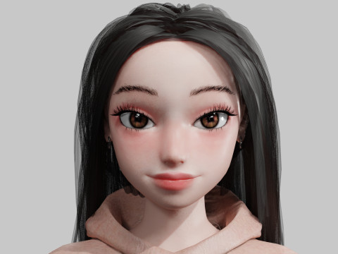 Young cute Woman V31834 3D 모델