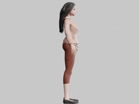 Young cute Woman V31834 3D 모델