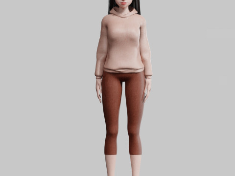 Young cute Woman V31834 3D 모델