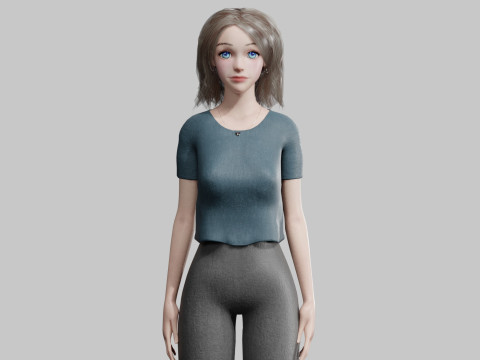 Basic cool woman V30614 3D Model