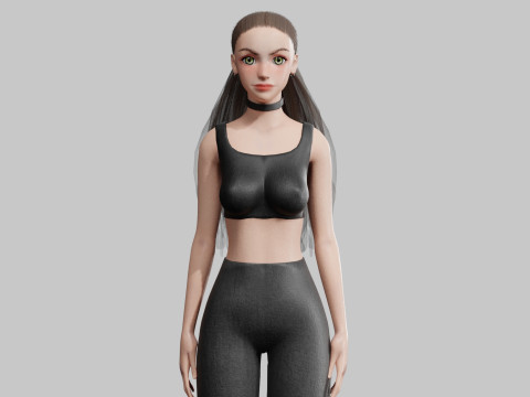 Basic cute Woman V24440 Model 3D