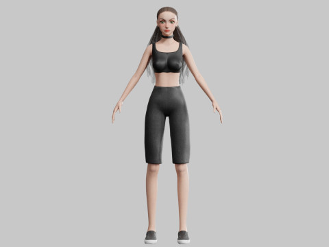 Basic cute Woman V24440 3D Model