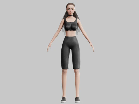 Basic cute Woman V24440 3D Model