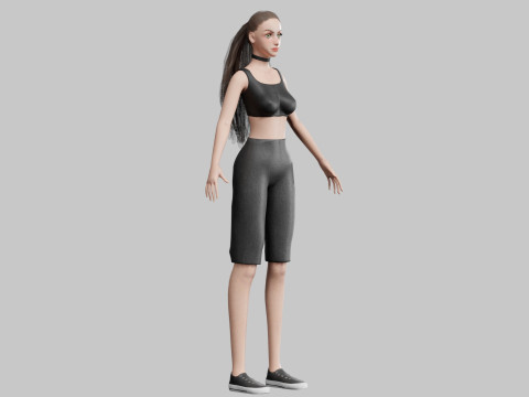 Basic cute Woman V24440 3D Model