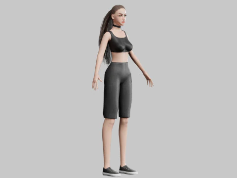 Basic cute Woman V24440 3D Model