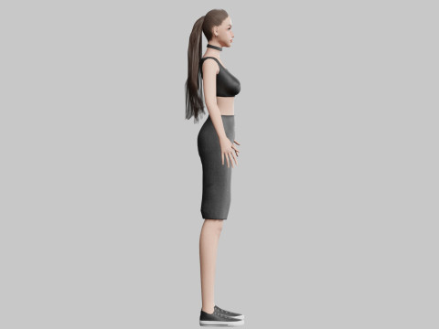 Basic cute Woman V24440 3D Model